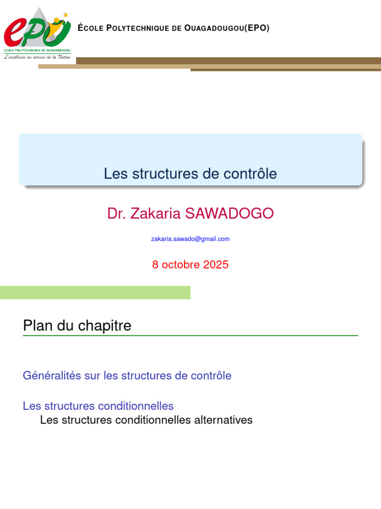 Ch02 Structures Controle | PDF | Structure de contrôle | Programme ...