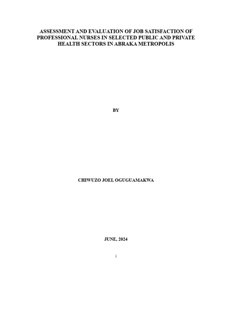 Job Satisfaction Among Nurses | PDF | Job Satisfaction | Nursing