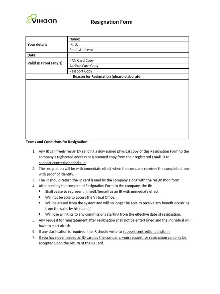 Resignation Form (Legal 1) (1) - EditGil | PDF