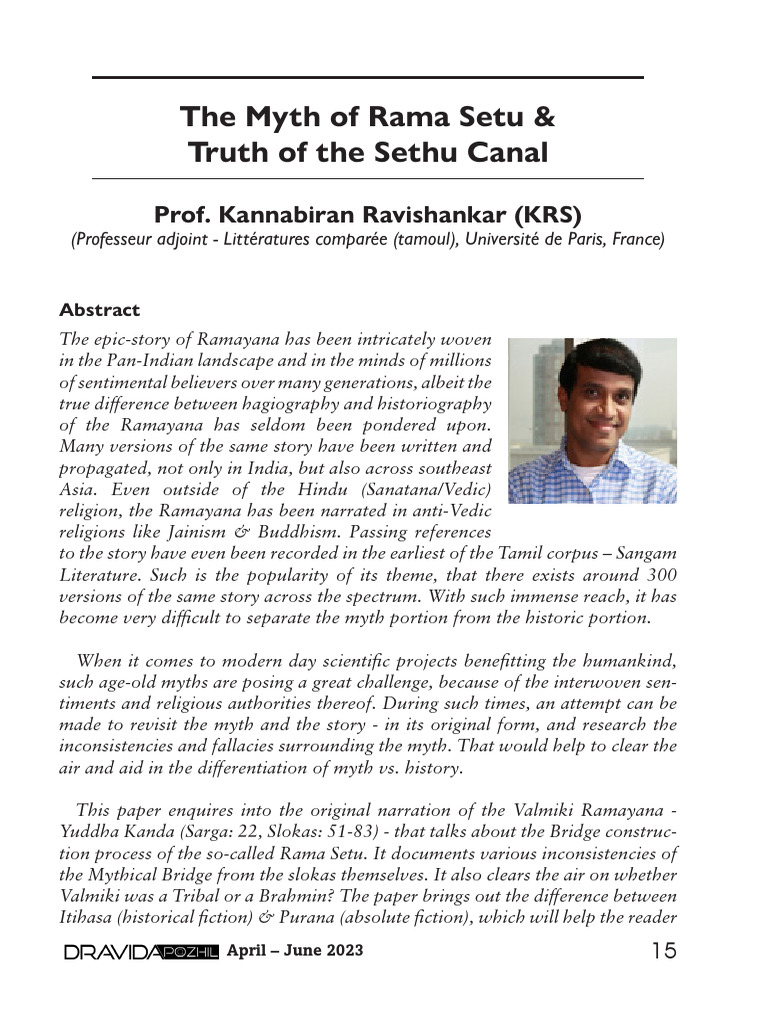 The Myth of Rama Setu | PDF | Ramayana | Rama