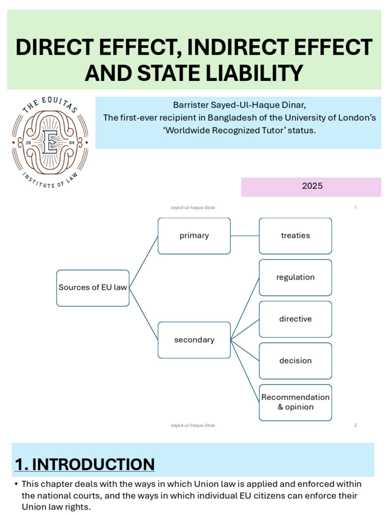 Direct Effect Indirect Effect and State Liability 2025 | PDF ...