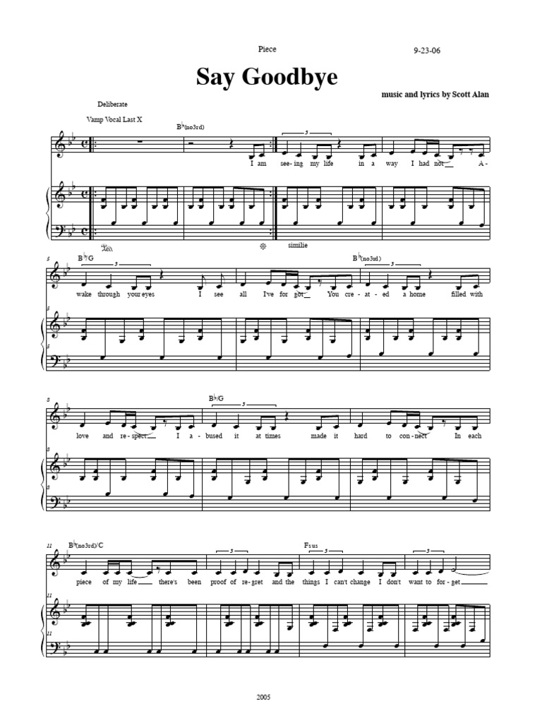 Say Goodbye (Scott Alan) Full | PDF