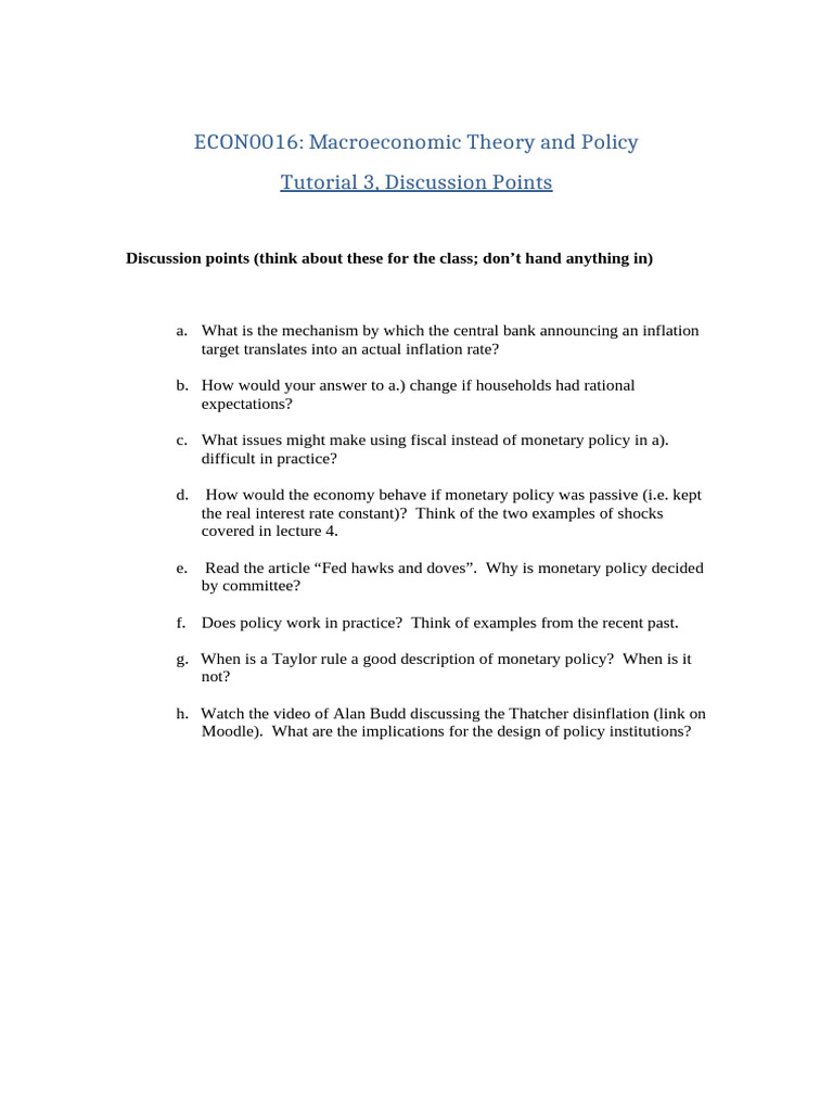Tutorial 3 | PDF