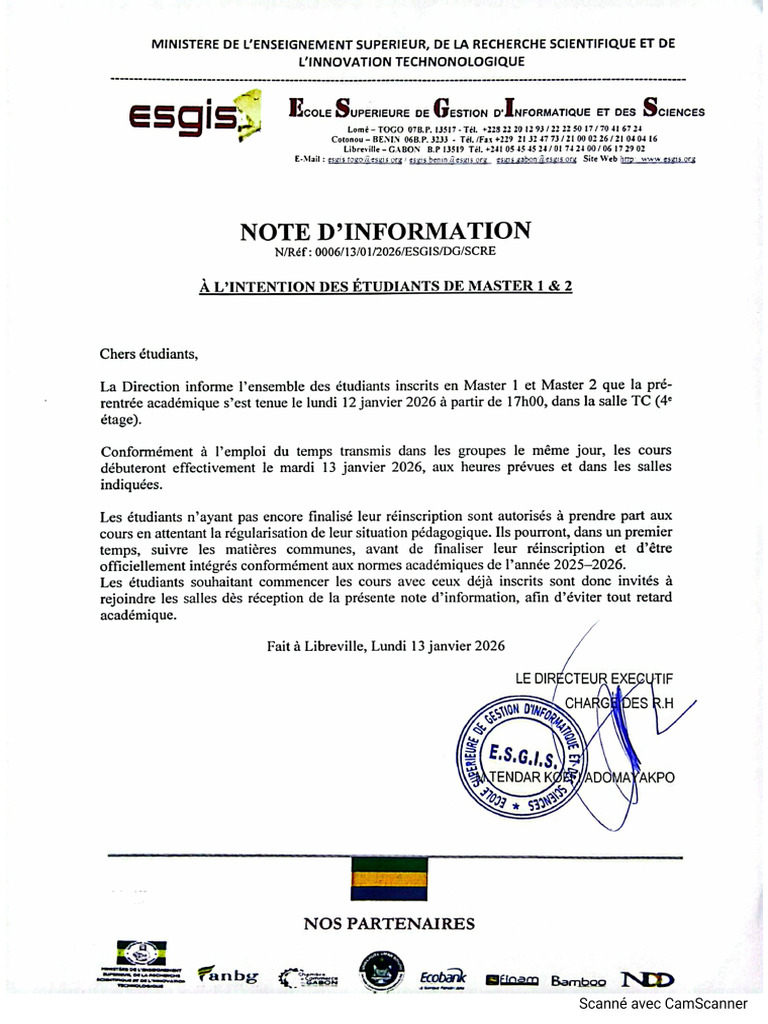 Note D'information Master 1&2 | PDF