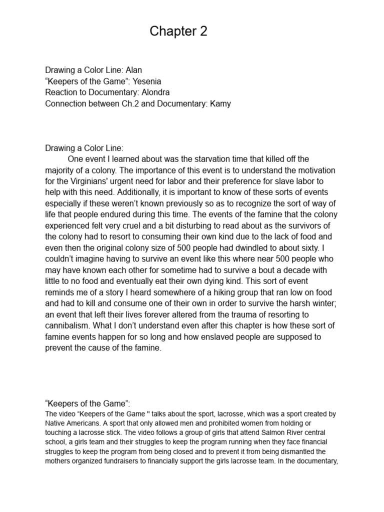 Two-Page Reflection Chapter 2 | PDF