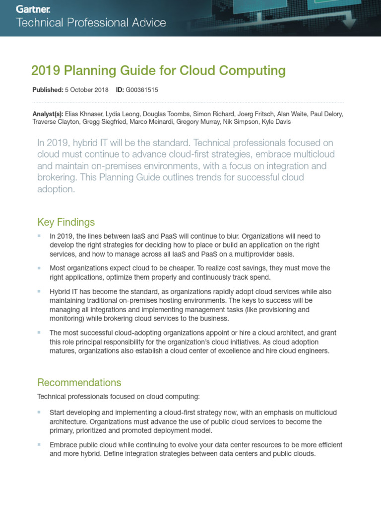 Article07 Gartner Research Cloud Computing 2018 | PDF