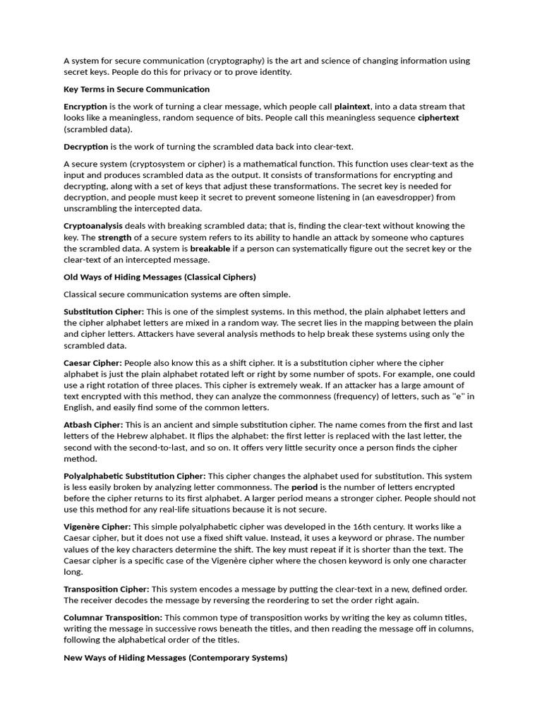 A System For Secure Communication | PDF | Public Key Cryptography | Key ...