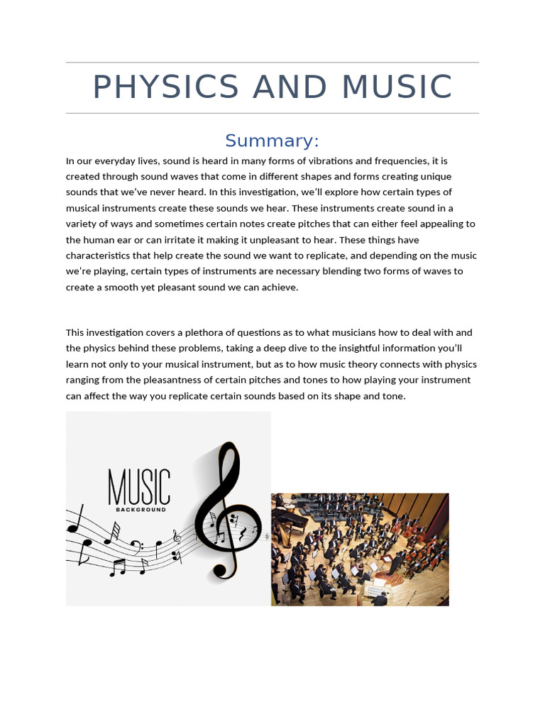 The Physics Behind Musical Instruments | PDF | Pitch (Music) | Sound