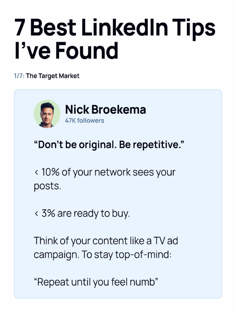 7 Best Tips For LinkedIn | PDF