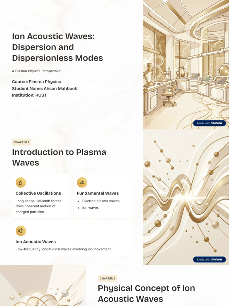 Ion Acoustic Waves Dispersion and Dispersionless Modes (1) | PDF ...