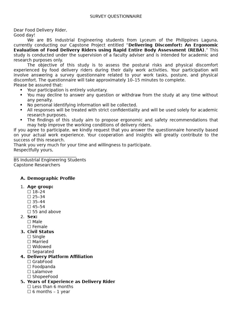 Group 5 Survey Questionnaire | PDF