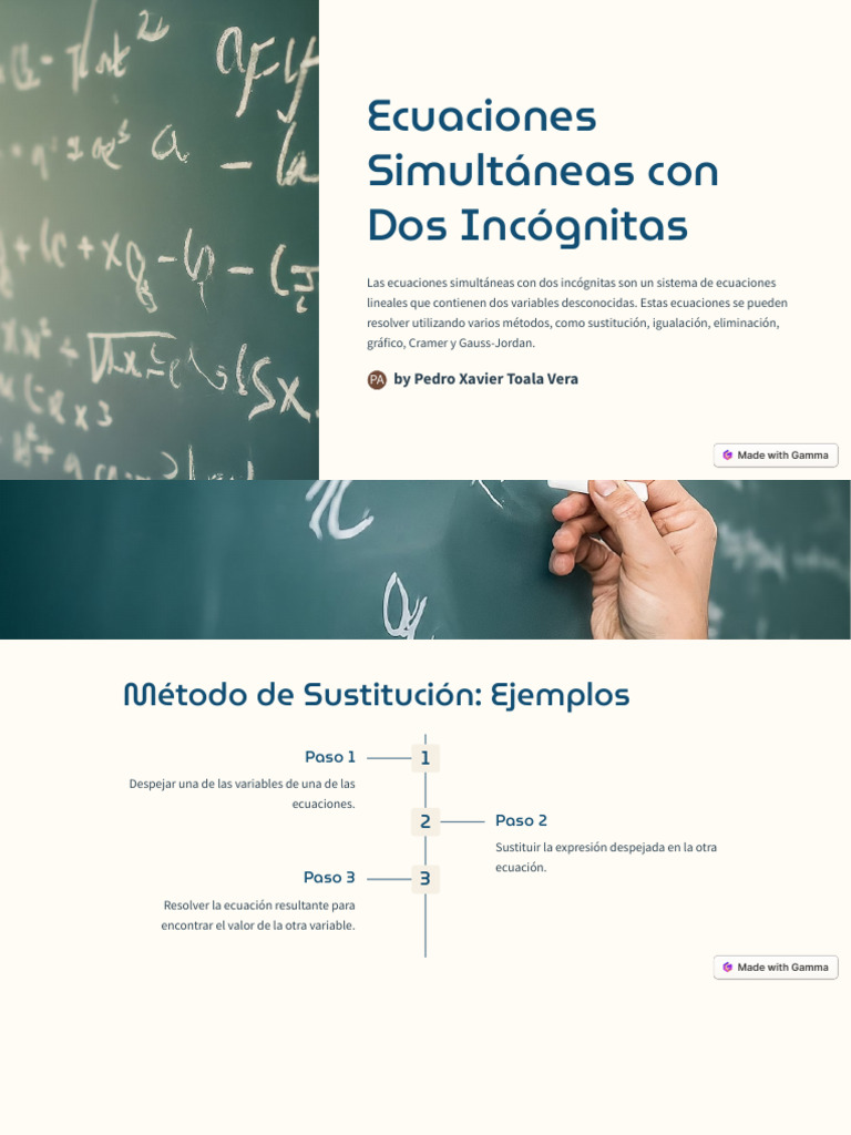 Ecuaciones Simultaneas Con 2 Incognitas | PDF | Sistema de ecuaciones ...