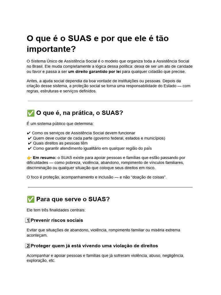 SUAS | PDF | Família | Violência
