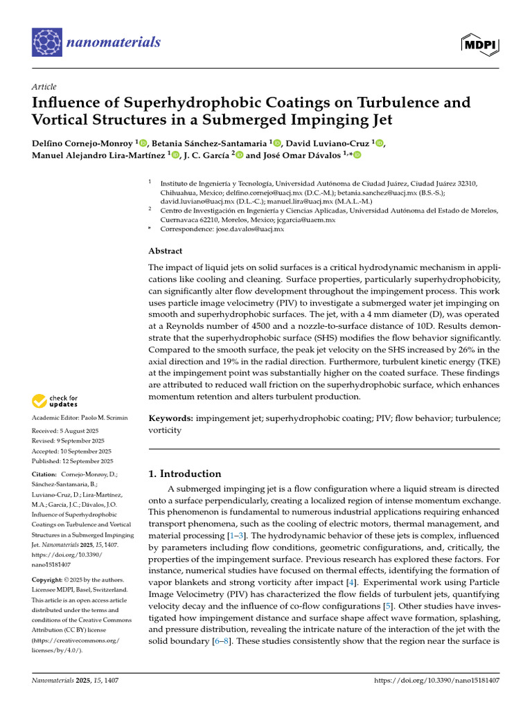 Influence of Superhydrophobic Coatings on Turbulence and Vortical ...