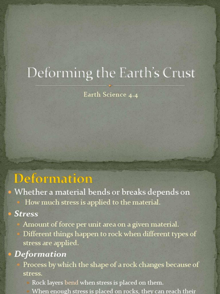Deformation of The Crust | PDF | Fault (Geology) | Mountains
