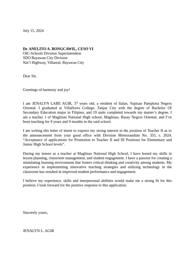 Agir Application Letter | PDF