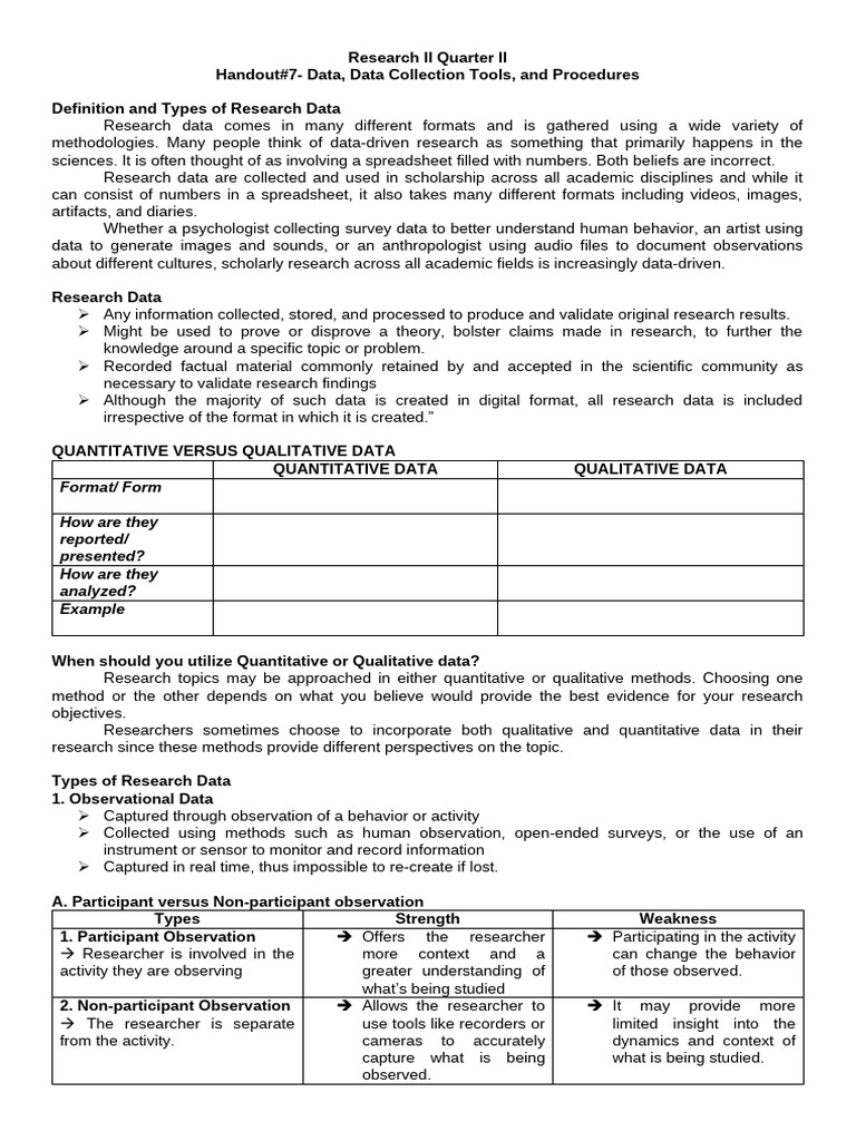 Handout12 Research2 Research Data | PDF | Focus Group | Quantitative ...