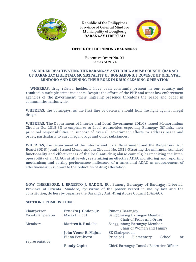 Barangay Anti-Drug Abuse Council | PDF