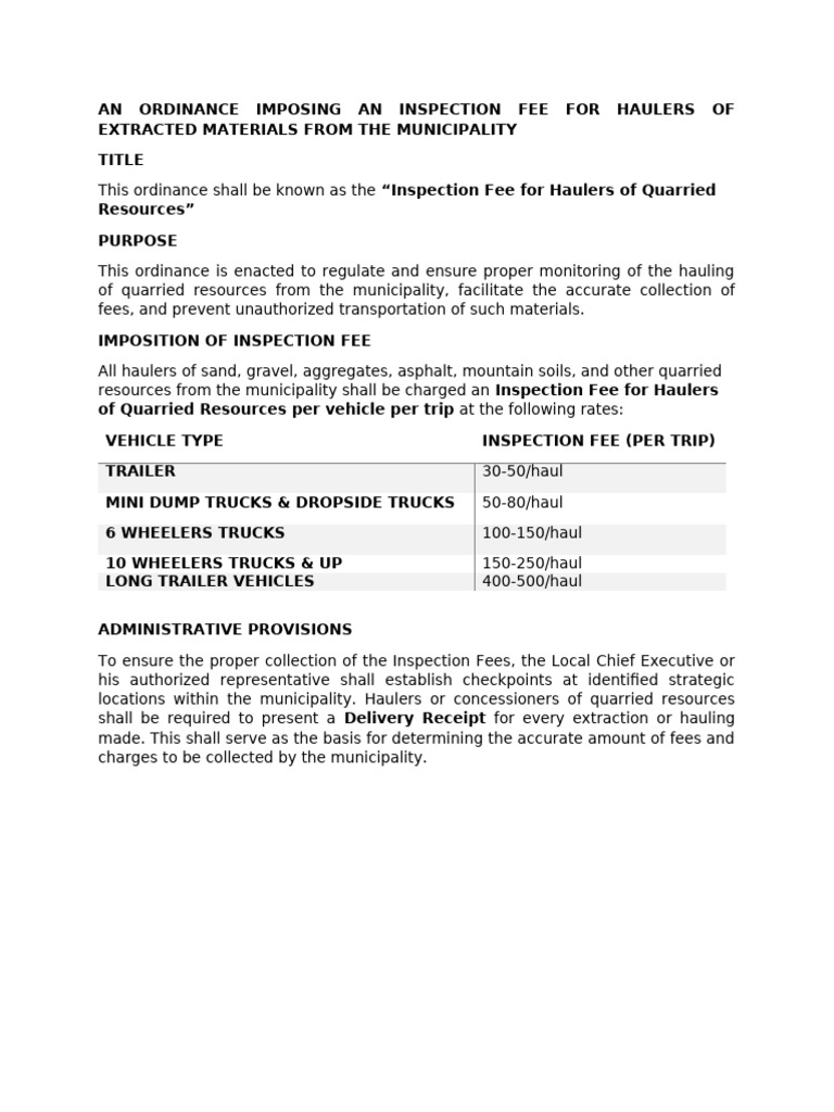 Inspection Fee | PDF