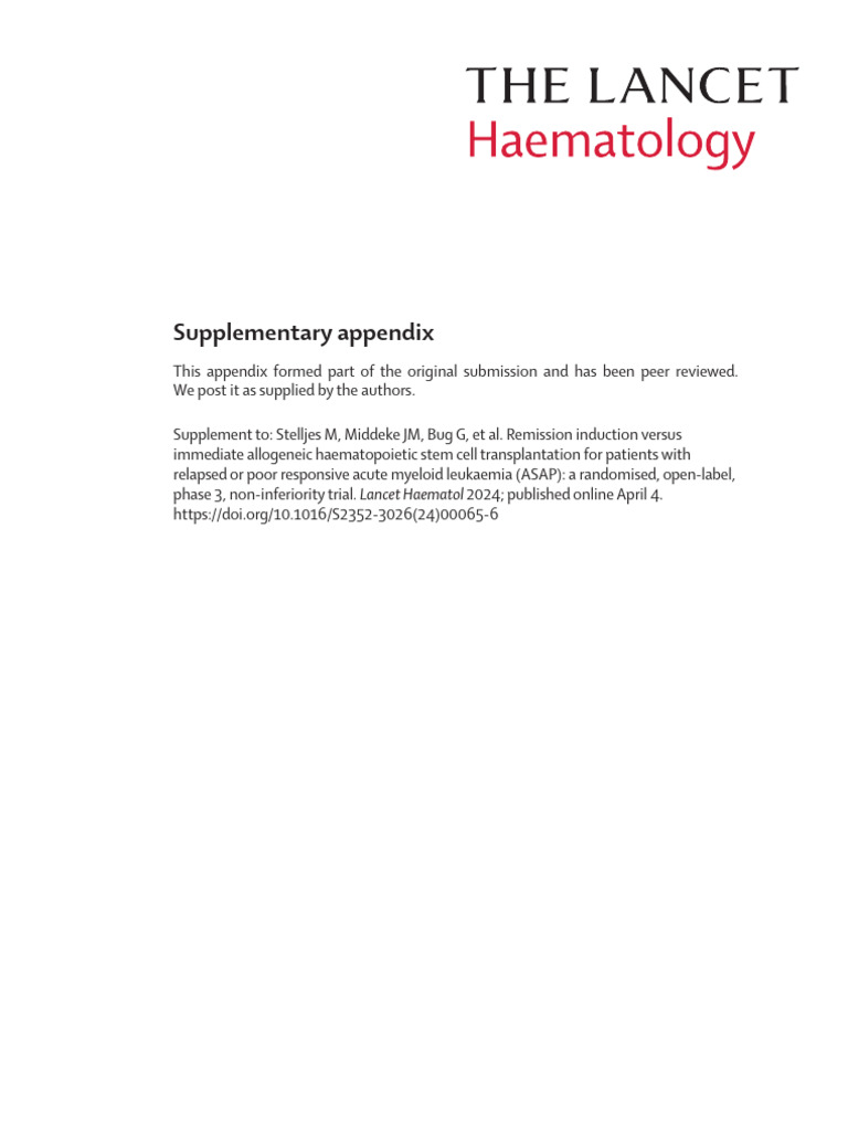 ASAP apêndice | PDF | Hematopoietic Stem Cell Transplantation | Medical ...