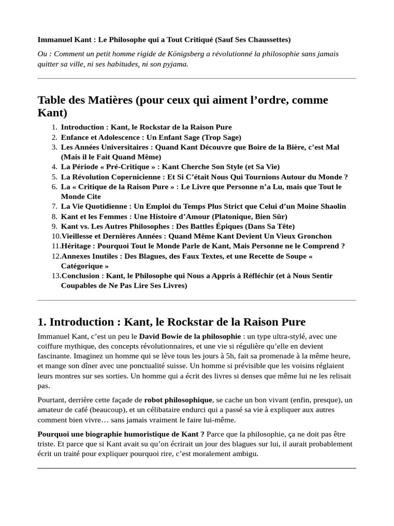 3 Kant Et L'humour | PDF | Emmanuel Kant | Critique de la raison pure