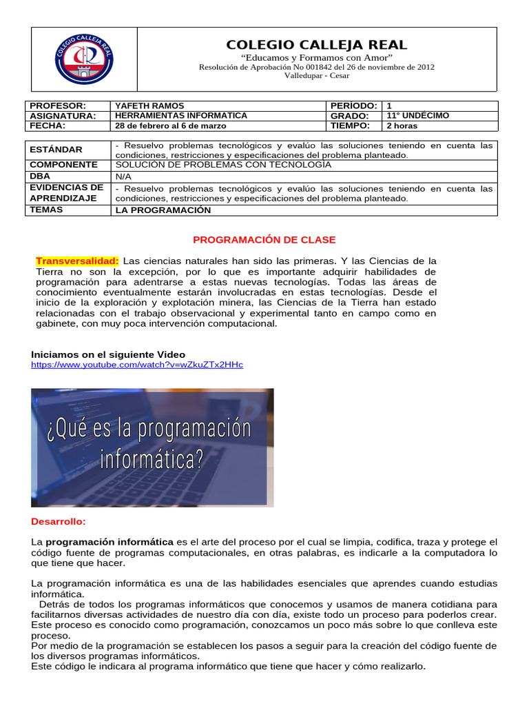 Tema 2-La Programación | PDF | Programación de computadoras | Informática