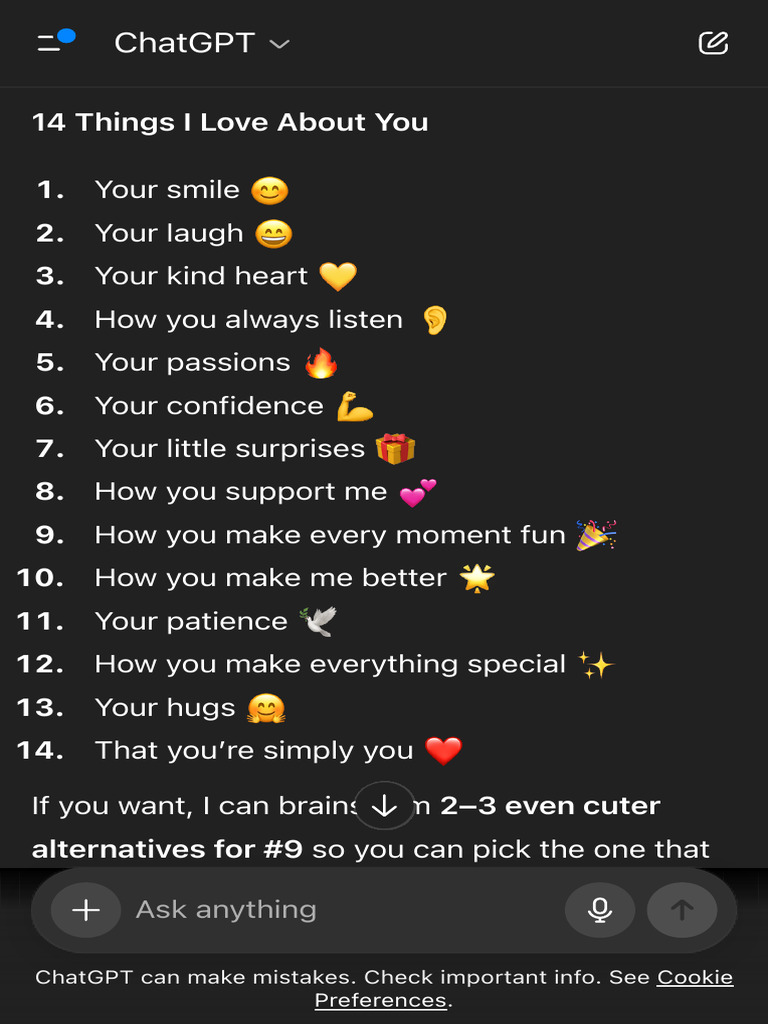 14 Things I Love List | PDF
