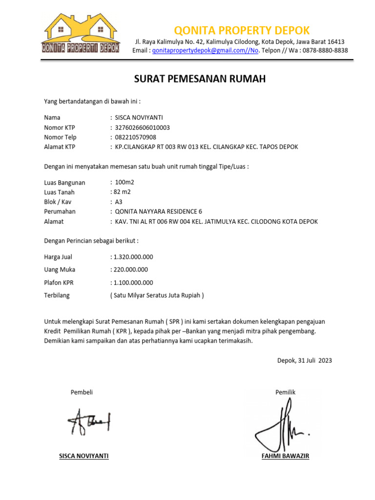 SPR Qonita Nayyara Residence 6 - A3 | PDF