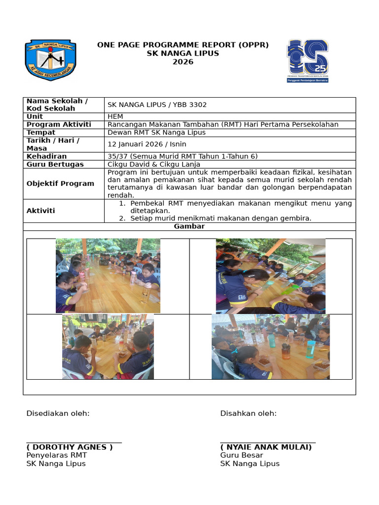 One Page Programme Report - Rmt@template | PDF