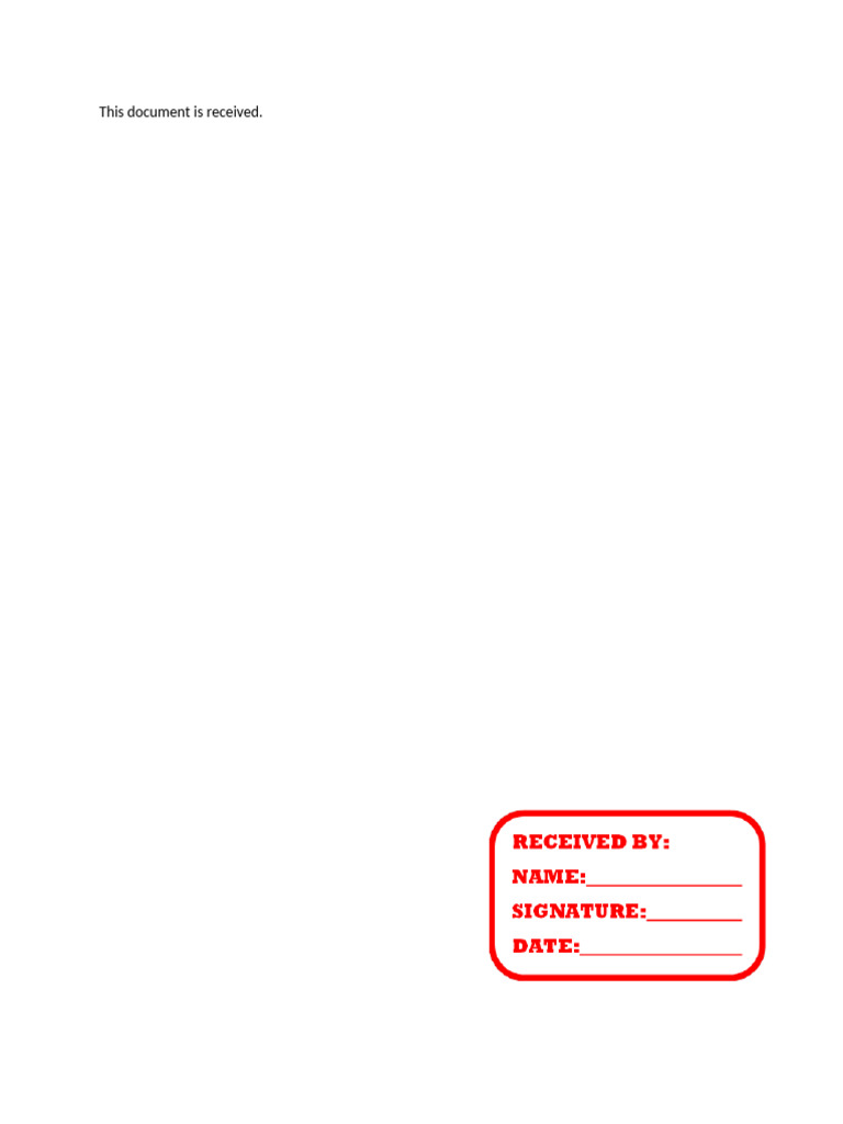 Receiving Stamp | PDF
