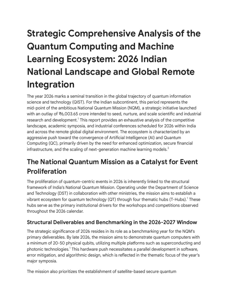 Quantum Events India & Remote 2026 | PDF | Quantum Computing | Computing