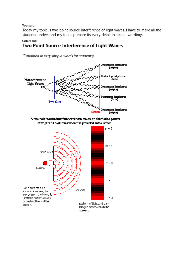Physics Topic, Two Point Source Interference | PDF | Coherence (Physics ...