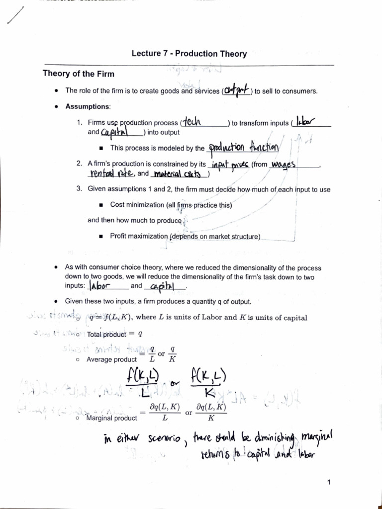ECON 307 F26 - Lecture 7 COMPLETE | PDF | Microeconomics | Economics