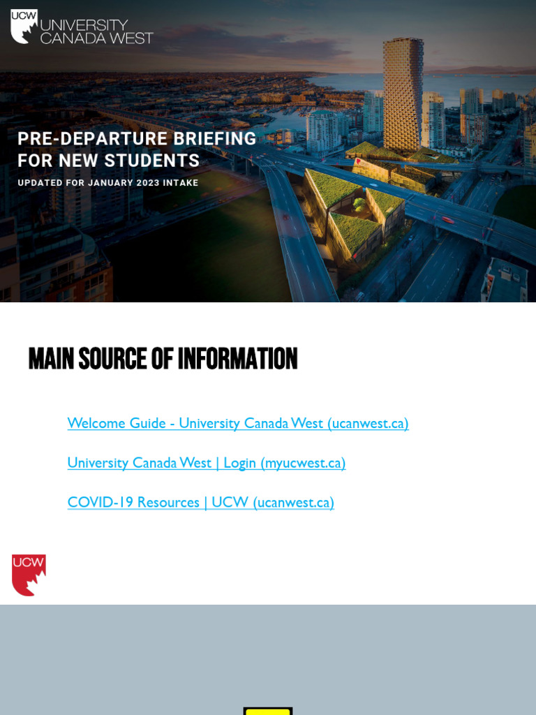UCW_Pre-Departure Briefing for New Students_2023 Jan | PDF | Travel ...