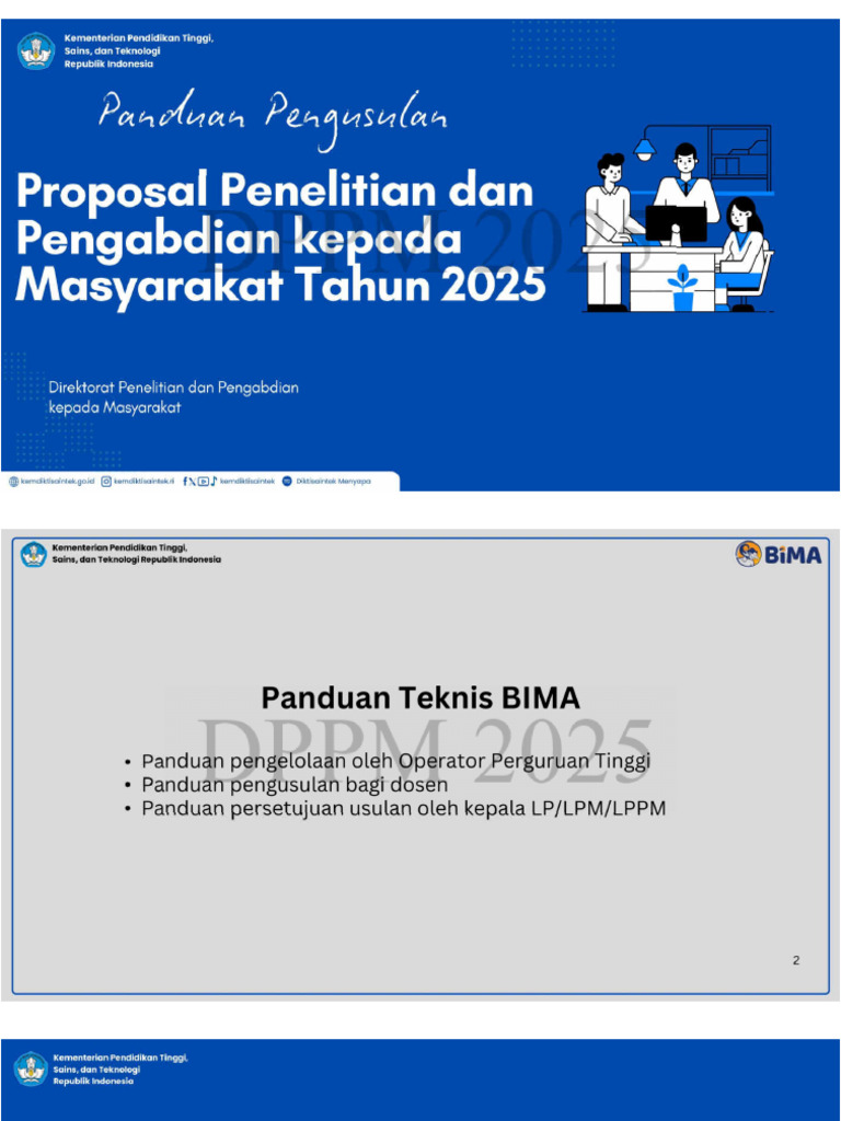 File Presentasi Panduan Pengusulan BIMA Tahun 2025 61e117c5ss | PDF