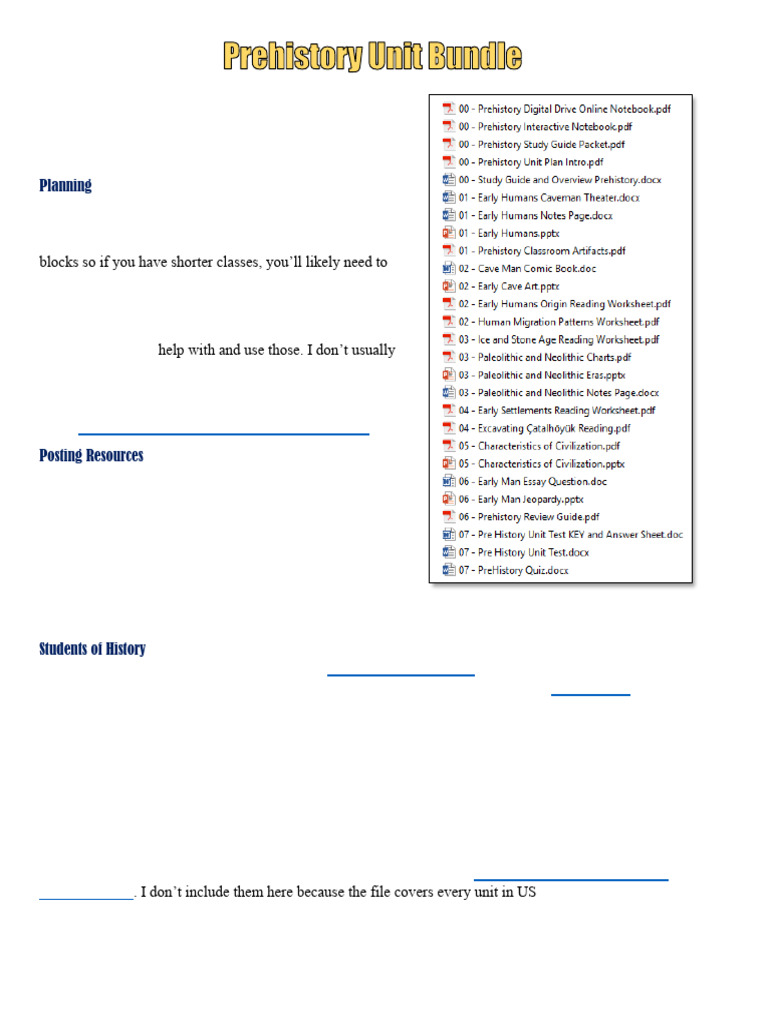 00 - Bundle Unit Directions | PDF | Archaeology