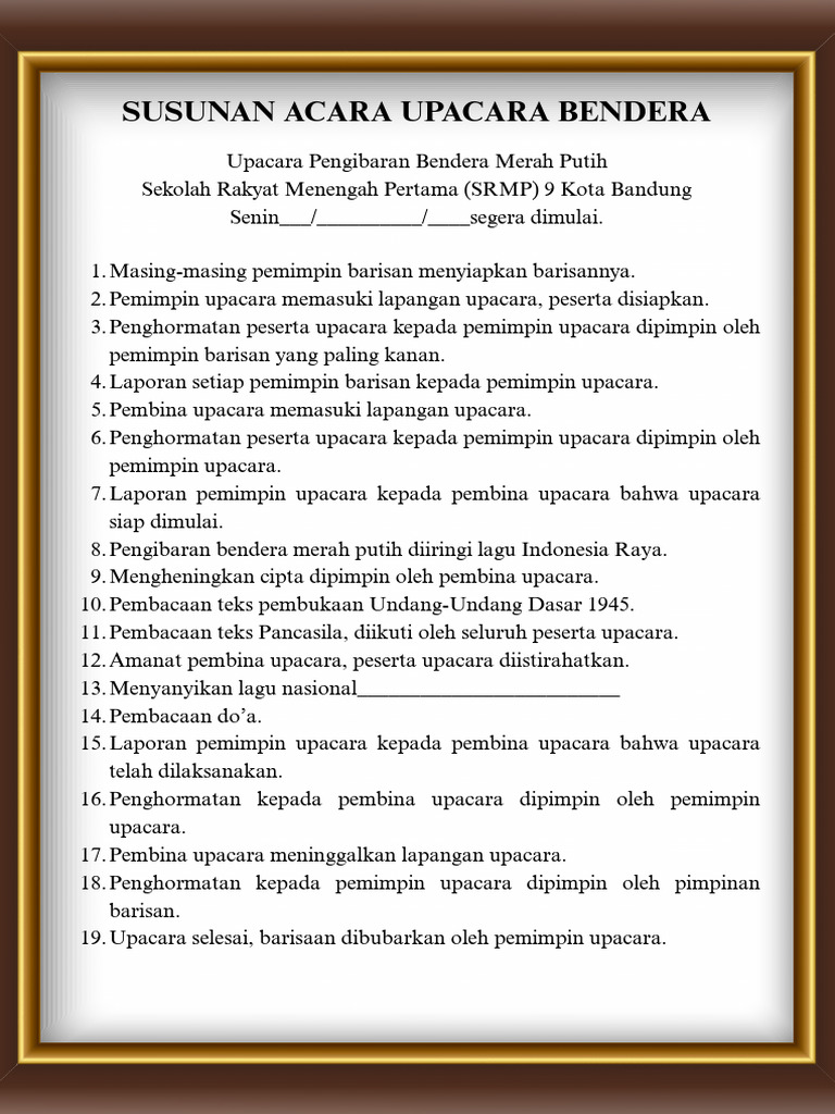 Teks Upacara Bendera Dan Apel | PDF