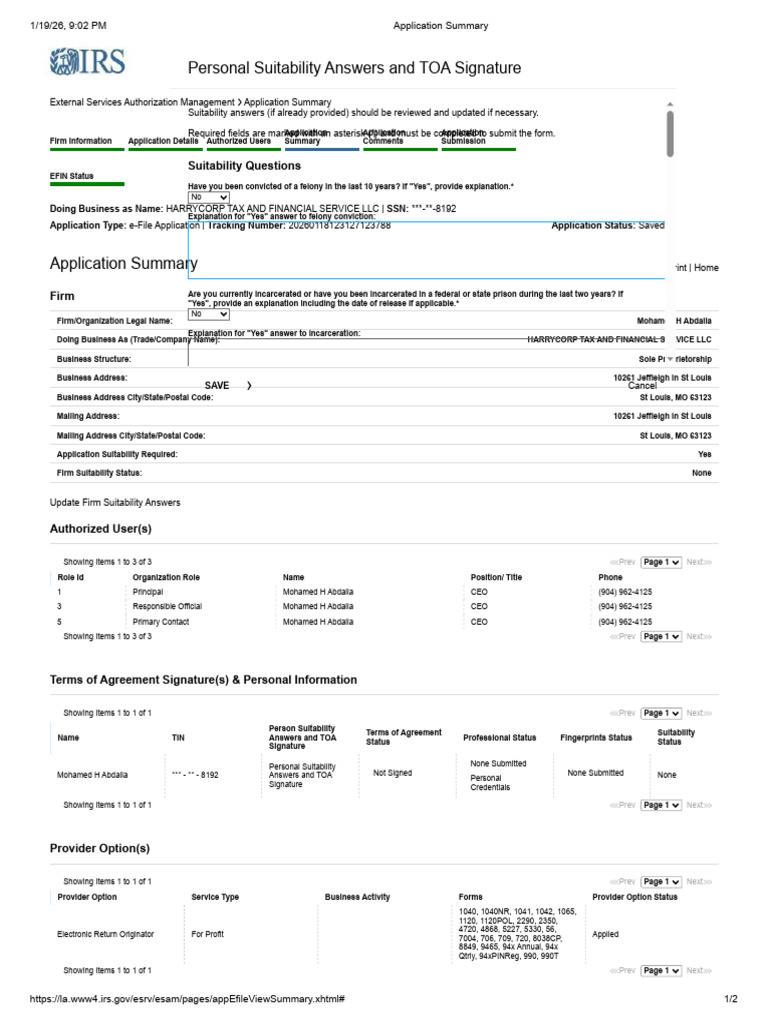 Personal Suitability Answers and TOA Signature-Application Summary | PDF