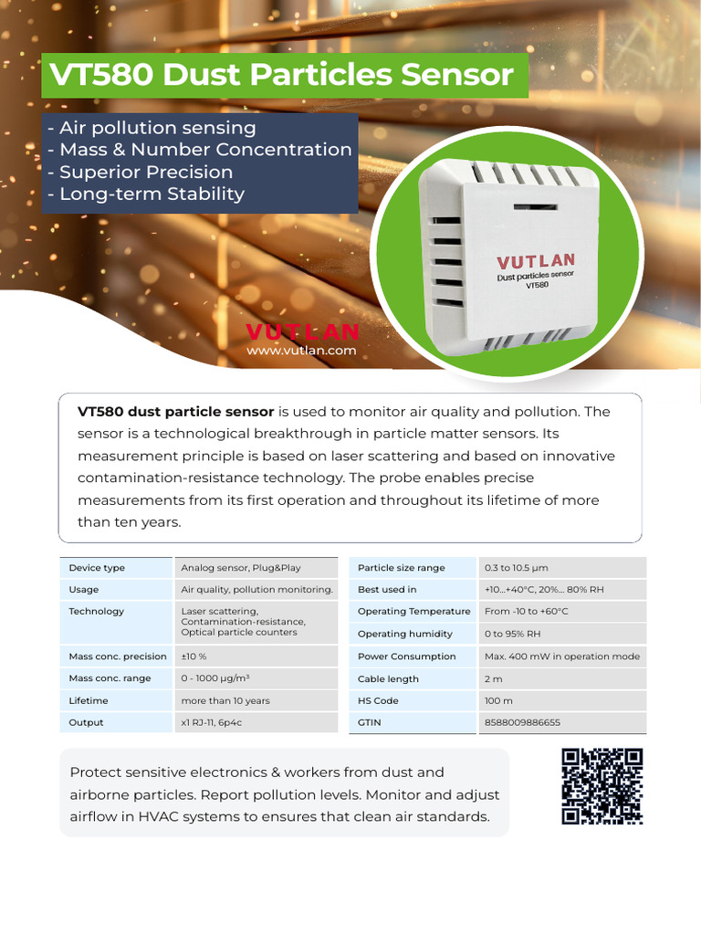 VT580 Dust Particles Sensor Flyer | PDF