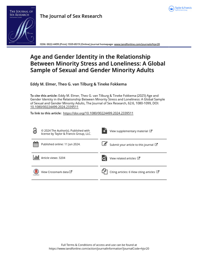 Age and Gender Identity in the Relationship Between Minority Stress and ...