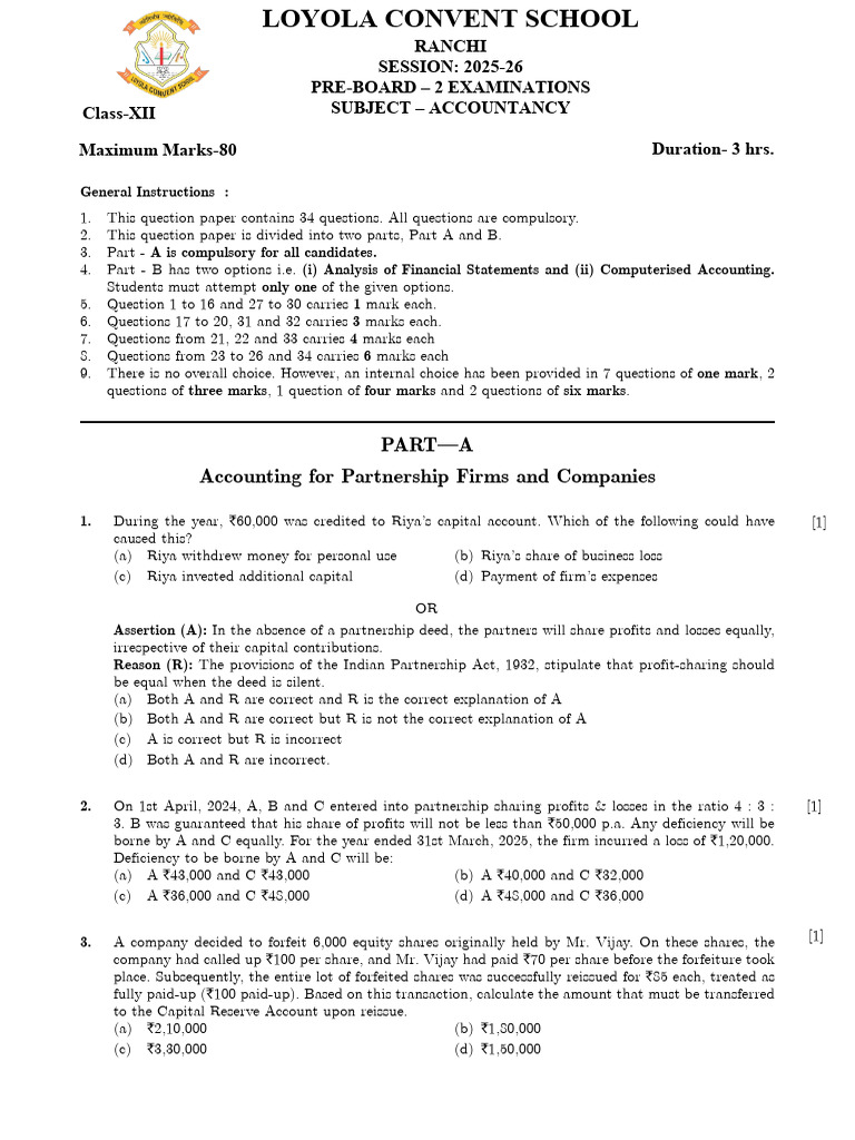 Class Xii - Accountancy Set | PDF | Dividend | Debits And Credits