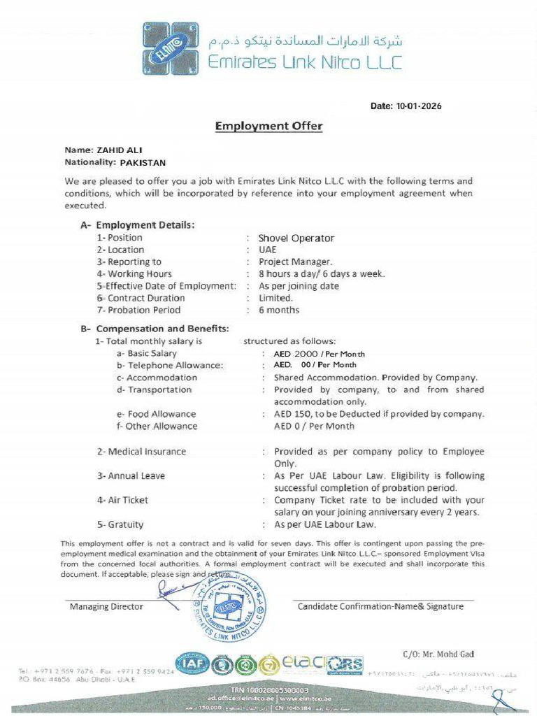 Zahid Ali Offer Letter. Pdf_compress | PDF