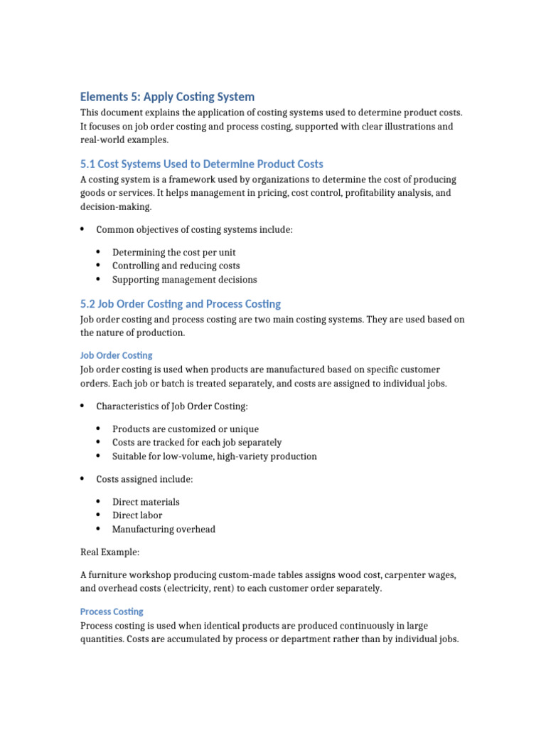 Apply Costing System Full Document | PDF | Labour Economics | Mass ...