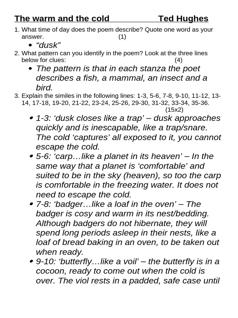 The Warm and the Cold - MEMO | PDF