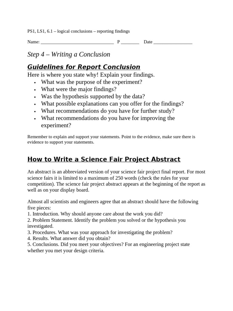 4 Step 4 Conclusion Student | PDF