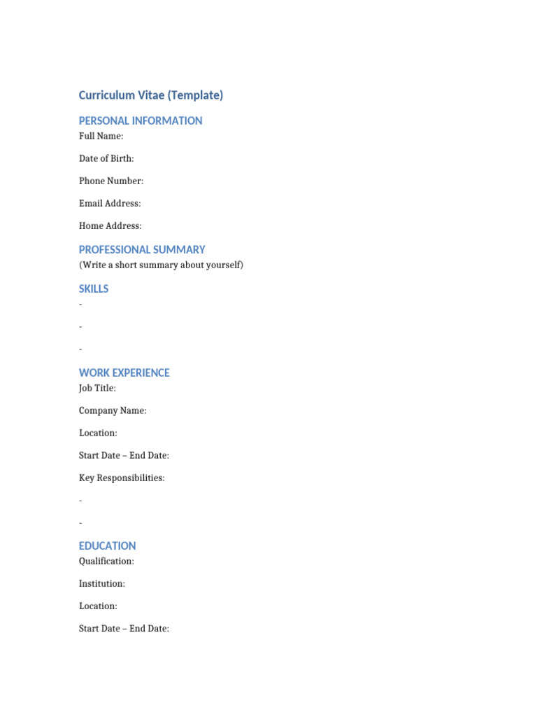 CV Template | PDF