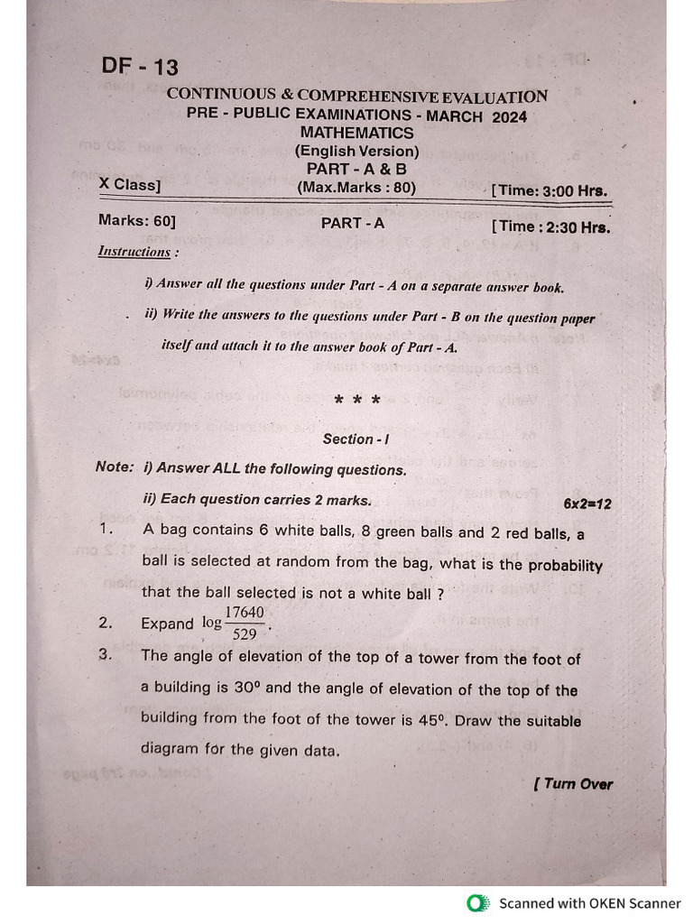 01 TS Maths PF Hyd | PDF