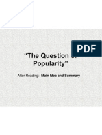 007 The Question of Popularity Summary Test Questions