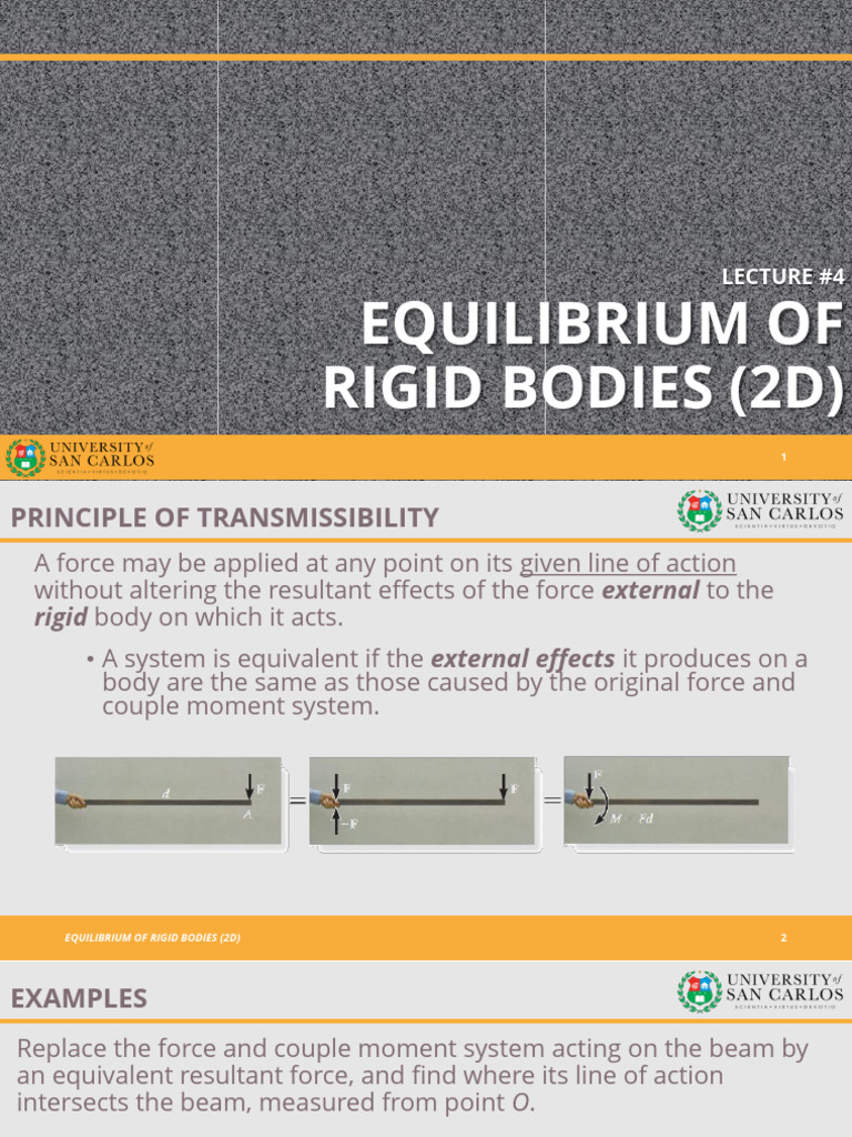 CES 2104 Lecture Notes 4 - Equilibrium of Rigid Bodies (2D) | PDF ...