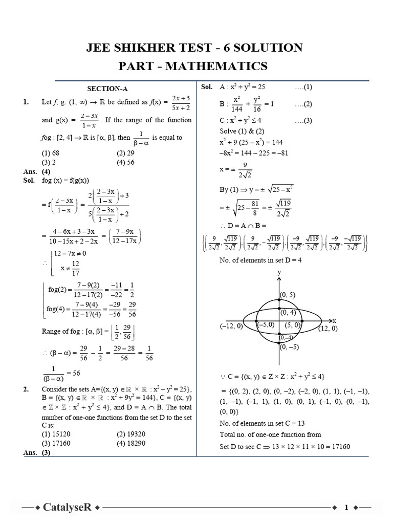 006 Jee Shikhar Main Solution (04.12.25) (1) | PDF | Euclidean Geometry ...